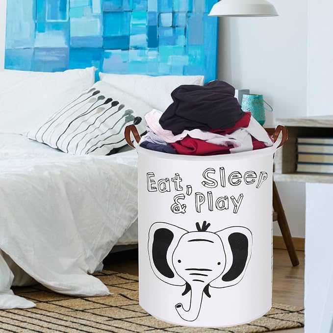 Collapsible Laundry Basket in Bedroom Waterproof Laundry Hamper in Bathroom Large Laundry Bag in College Dormitory Cloakroom Livingroom Nursery Organizer Toy Bin