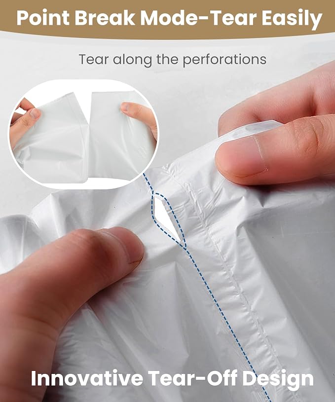 Charmount Medium Trash Bags 6-8 Gallon - 500 Count Super Value Bulk Pack | Unscented White Plastic Wastebasket Liners for Bathroom, Kitchen, Mini Garbage Cans or Bins