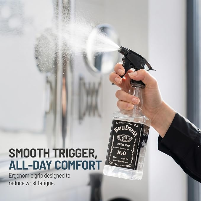 STUDIO LIMITED Barber Spray Bottle, Fine Mist Sprayer for Stylists, Refillable Hair Spray Bottle (500ml/16.9oz, Clear)