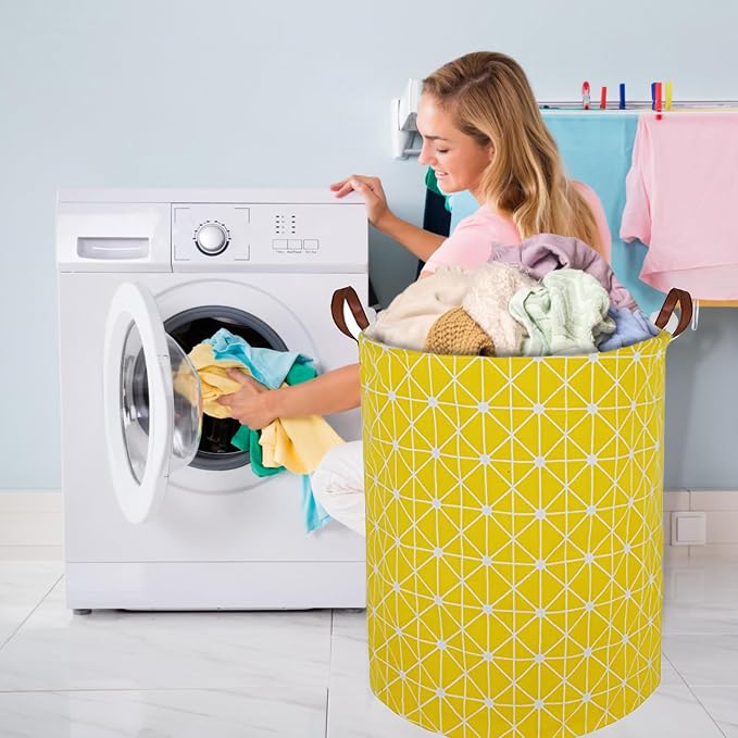 Collapsible Laundry Basket in Bedroom Waterproof Laundry Hamper in Bathroom Large Laundry Bag in College Dormitory Cloakroom Livingroom Nursery Organizer Toy Bin
