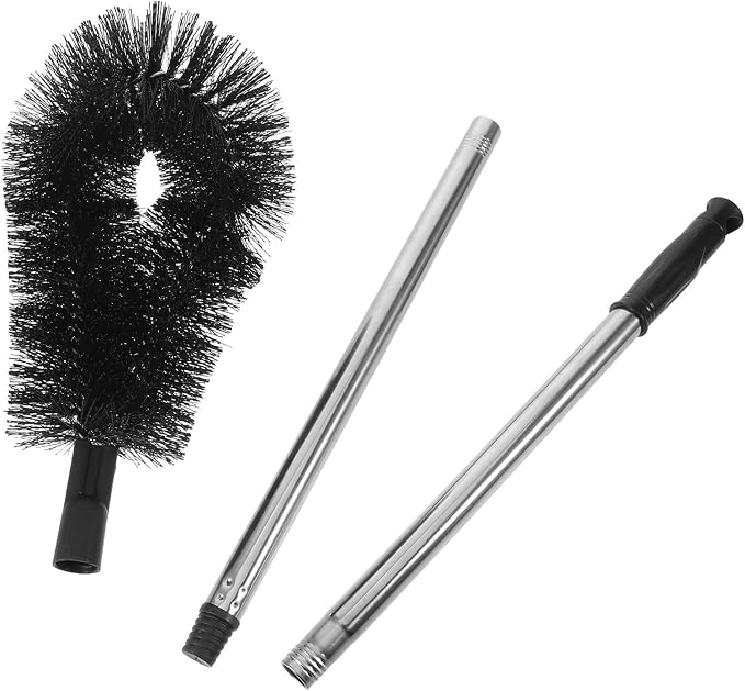Yardwe Fountain Duty Brush Inch Outdoor with Long 31.5 Cleaning Stainless Steel Handle and Heavy Multi-Purpose Tool for Removal and High Gutter Roof Debris Ceiling