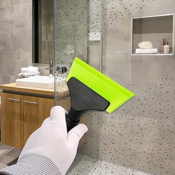 EHDIS Small Squeegee 5 inch Rubber Window Tint Windshield Scraper for Car,Glass, Mirror, Shower, Door,Bathroom Cleaning (Green)