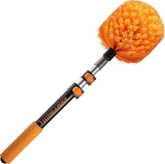 18-48״ Cobweb Duster with Extension Pole Outdoor & Indoor | Cobweb Brush and Spider Web Remover for Outside & Inside Use // Spider Brush with Lightweight & Sturdy Telescopic Pole