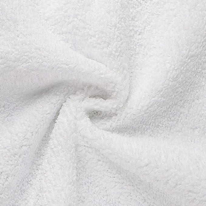 Orighty Washcloths Bulk, 50 Pack Microfiber Face Towels, 12x12 Inch White | Highly Absorbent & Soft Feel, Multi-Purpose Wash Cloths & Hand Towels for Bathroom, Hotel, Spa, and Gym