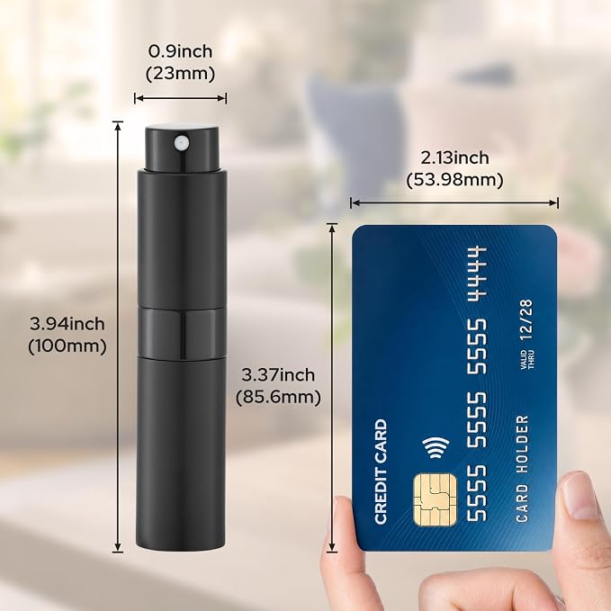 8ml Travel Perfume Bottle Refillable, 3 PCS Cologne Atomizer Spray | Twist-up empty sprayer, small refill dispenser, portable size for purse pocket, leakproof, TSA essential for men women -blue