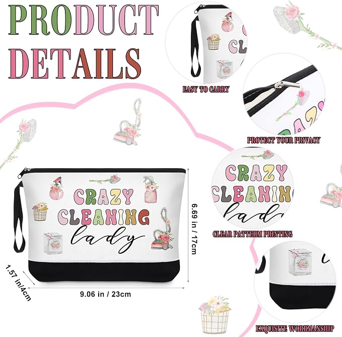 Paterr Housekeeping Gift Tote Bag and Makeup Bag Housekeeper Employee Appreciation Day Gift for Custodian Cleaner