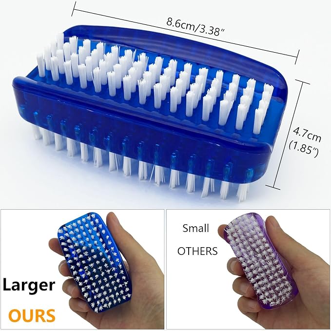 GKETN Nail Brush for Cleaning Fingernails 2 Sided Nylon Bristles Fingernail Brush for Cleaning Nail Scrubber Scrub Clean Soft Stiff Nail Scrub Brush, 2 Pack