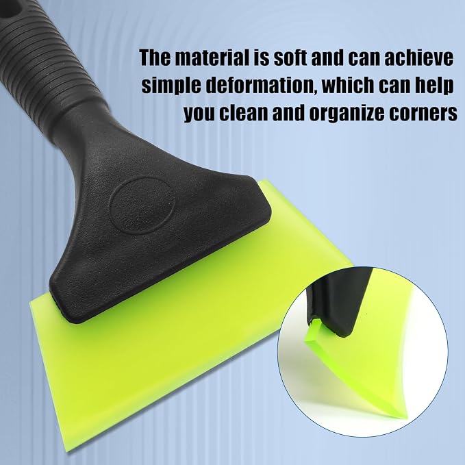 2 Pcs 5 Inch Green Car Window Squeegee Silicone | Auto Window Squeegee, Small Windshield Squeegee, Tile Squeegee Mirror Squeegee Shower Squeegee, For Glass Doors