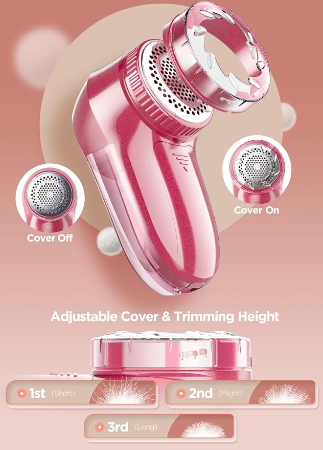 Bymore Fabric Shaver, Lint Shaver, Sweater Shaver for Clothes, Bright Red | Compact one-button design refreshes clothes quickly and fits easily in a bag for home, office or travel