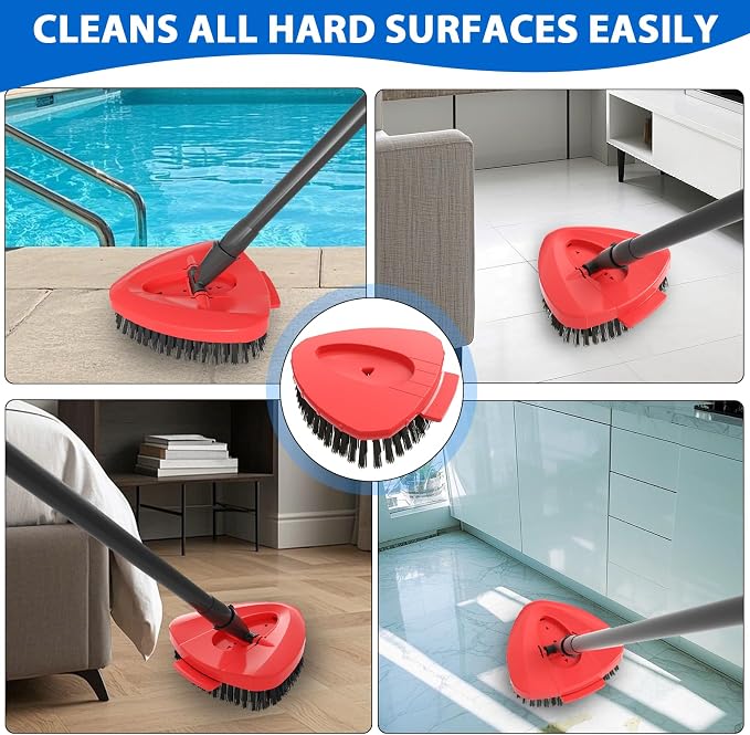 2-Pack Replacement Spin Mop Scrub Brush Heads for O-Cedar EasyWring 1-Tank | Dual Bristles,Soft Inner for foam & Stiff Outer for Stubborn Stains,20°Angled for Corners,Deep Cleaning,Reusable & Durable