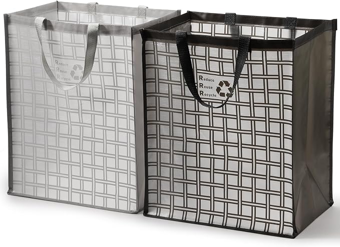 Lily queen Recycle Bin Bags for Kitchen Home Trash Cans Sorting Bins 12 Gallon Set of 2