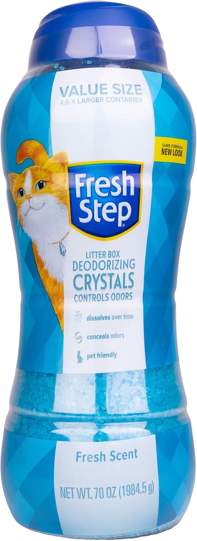 Fresh Step Cat Litter Crystals Deodorizer, Fresh Scent, 70 Oz | Non-toxic crystals neutralize odor at the source in any litter box, keeps home areas smelling fresh