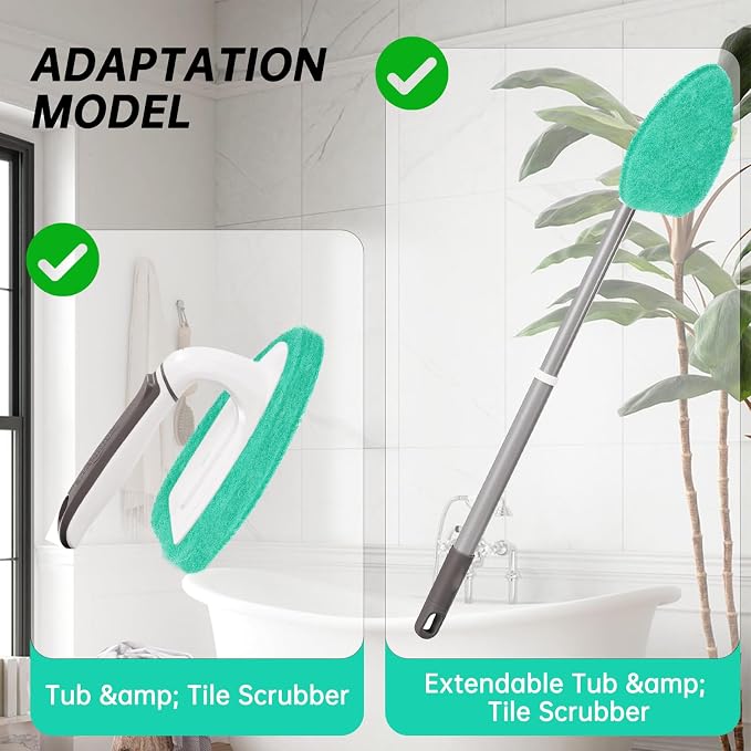 Compatible with Scotch Brite tub and Tile Scrubber Refill. (Green) 3 Pack | tub and Tile Scrubber Replacement