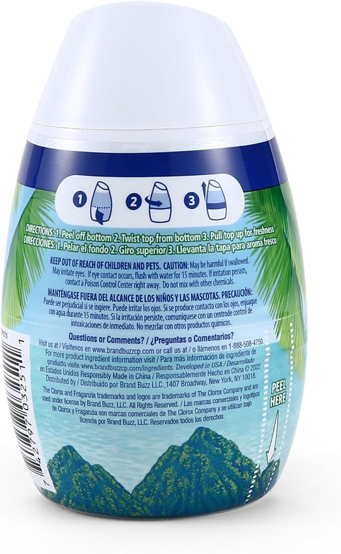 Clorox Fraganzia No-Plug Gel Air Freshener Cone, Island Orchid Scent, 6 Oz | Gel cone, no-plug battery-free, small rooms closets kitchens and bathrooms