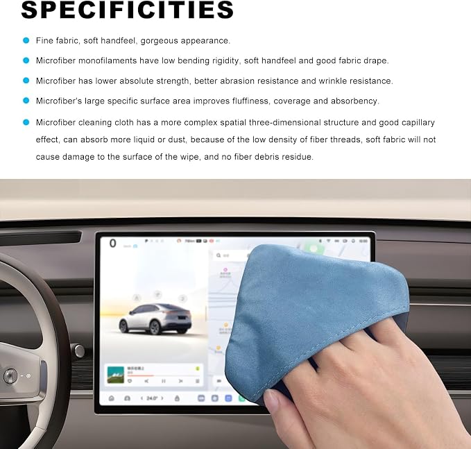 Ohleats Car Screen Cleaner, Microfiber Cleaning Pad | Lint-Free & Scratch-Safe, Glove-Style Wear, Wet/Dry Dual-Use, Foldable Portable, For Car/Phone/Tablet/Laptop/TV