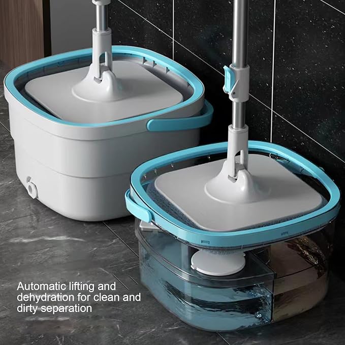 Mop with Bucket Housekeeping Floor Cleaning Supplies | Mop And Bucket Set with Wringer for Hardwood Living Room Dining Room Kitchen Bathroom Study