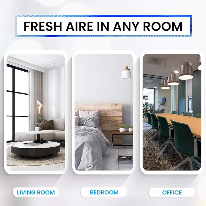 Bluonics Fresh Aire 2-Pack Water Air Washer, Water-Based Air Revitalizer & Room Freshener with 7-Color LED Night Light and Relaxing White Noise for Home, Bedroom, Office