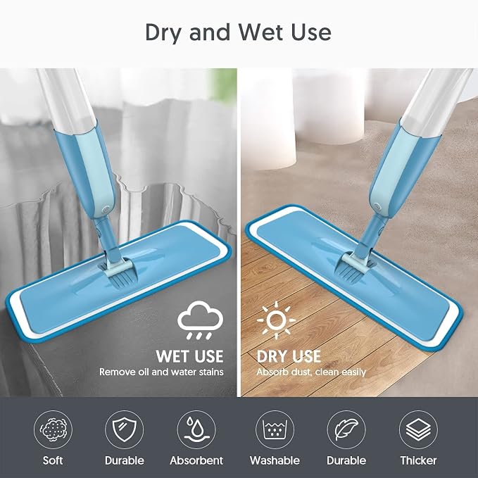 Washable Microfiber Mop Pads for Swiffer PowerMop: Wet Mop Refills 7 Pack | Power Mop Refills Multi-purpose, Floor Mop Dust Mop Pads Reusable Replacement, for 13''-15'' Spray Mops Multi-surface Floors
