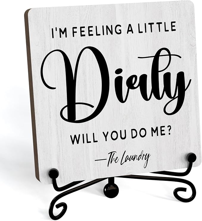 Laundry Room Sign, Washing Room Desk Decor, Feeling A Little Dirty Sign, Farmhouse Shelf Decor, 08
