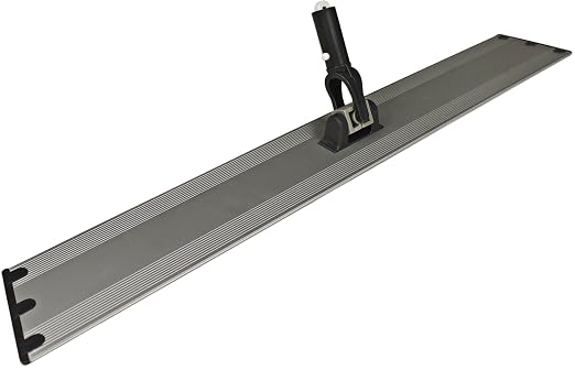 CleanAide Flat Mop Plate Frame for Microfiber Pads, Commercial-Grade Aluminum with 360° Swivel, Hook and Loop Fastening, Lightweight and Durable, Gray, Frame Only, 24 Inches