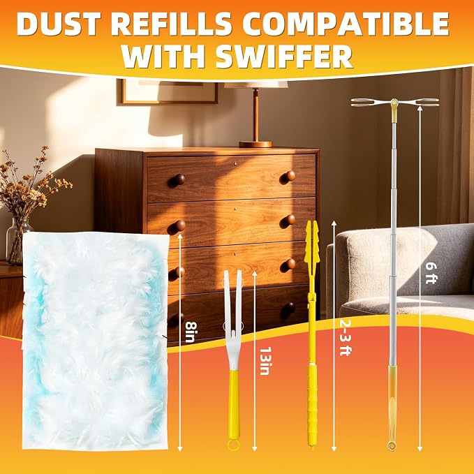 180° Duster Refills for Swiffer Duster, 40 Pack Microfiber Cleaning Dusters
