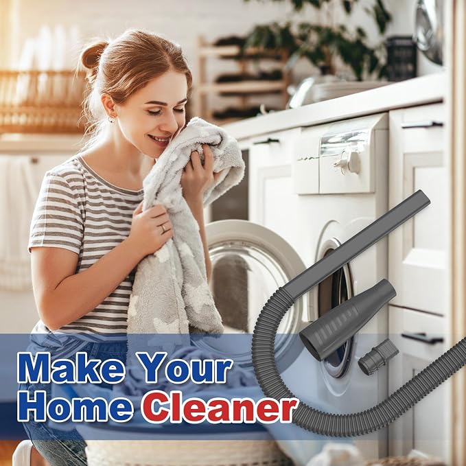 Sealegend Dryer Vent Cleaner Kit with Vacuum Hose Attachment & Brush Black | Fits Most Vacuums, Loosens Stubborn Lint & Removes Hidden Dust, for Dryer Vents, Refrigerator Coils & Narrow Gaps