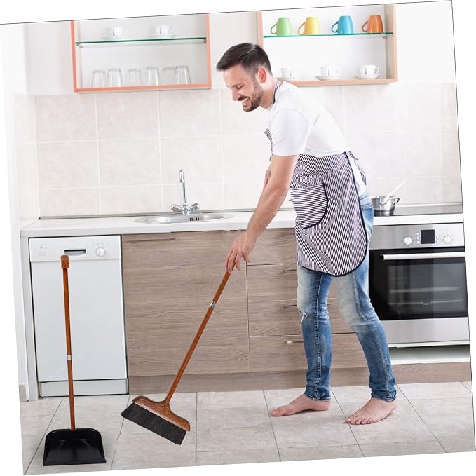 HEALLILY Broom and Dustpan Set with Handle Versatile Cleaning Tool for Home Kitchen and Patio for Pet Hair and Dust Removal Ergonomic Design for Comfortable Use