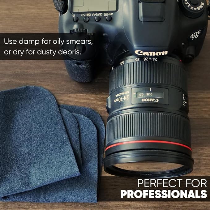 Premium Lens Glasses Cleaning Cloth by Microfiber Wholesale | Black | 6”x6” | 10pk | Soft Microfiber Suede | Travel Size Reusable | No Lint Scratch-Free Durable | Lenses Glasses Phones