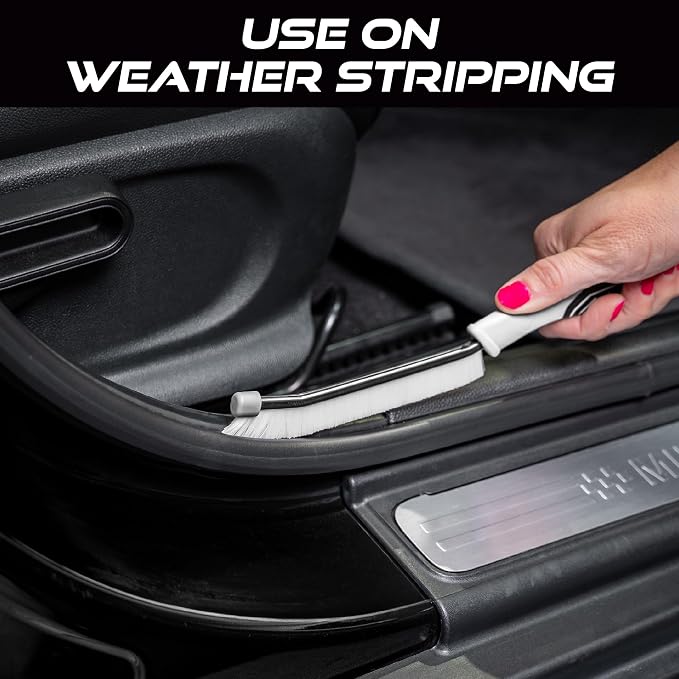 VIKING Car Detailing Brush for Interior Cleaning, 4 Pack | Multi-Purpose for Car Seat, Carpet Brush, Interior Car Cleaner, Medium Bristles and Stiff Bristles