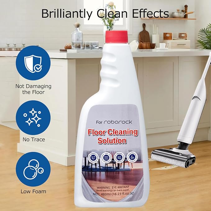 Cleaner Solution for Roborock Cleaning Solution Bluebell Scented, Deep Clean Residue & Streak Free for Hardwood Multi Surface, Compatible with Roborock Saros 10/10R/Z70, Q7 Q8 Q10 S7 S8 Qrevo Series