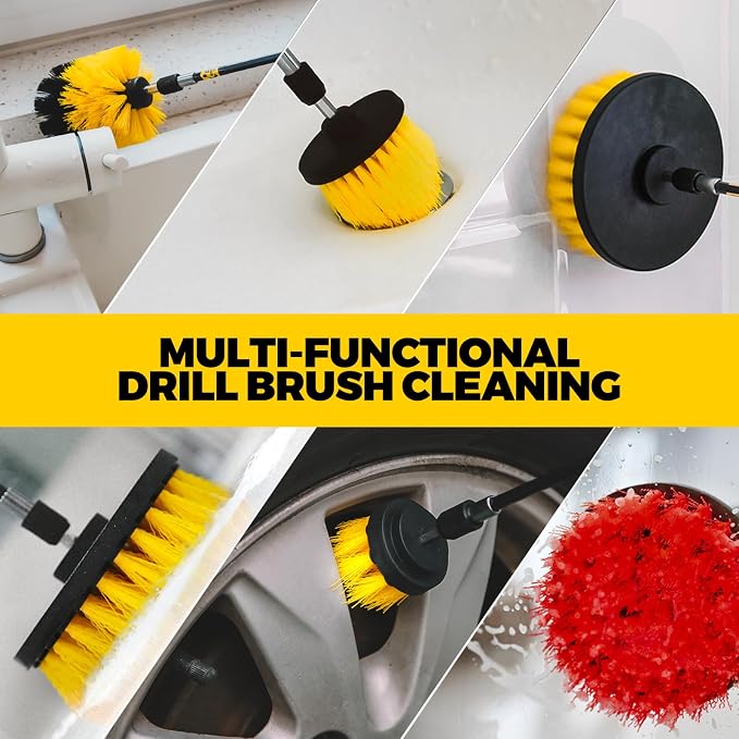 Holikme 22Pack Drill Brush Attachments Set, Scrub Pads & Sponge, Buffing Pads, Power Scrubber Brush, Car Polishing Pad Kit,Wax Applicator Pad,Car Cleaning Kit,Cleaning Supplies,Masonry Brushes,White | Buffing Sponges, Nylon Grout Tools, Microfiber Wax ...