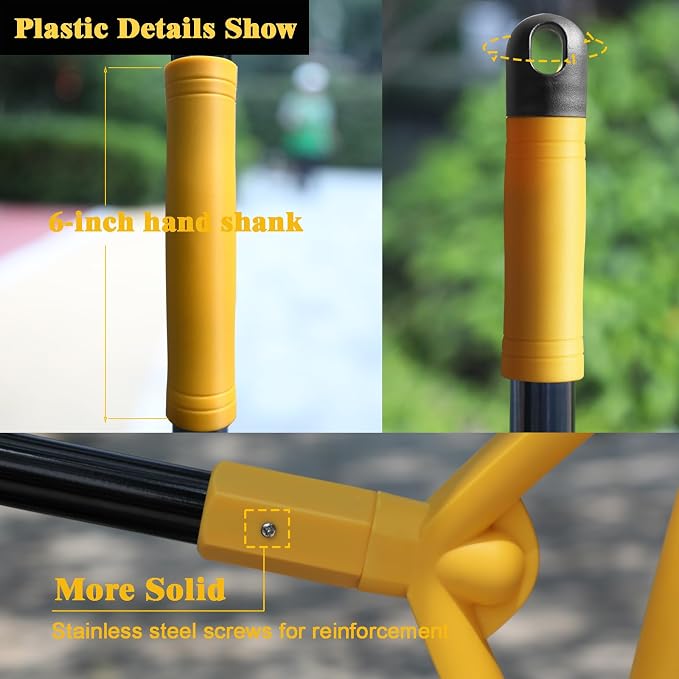 Heavy Duty Broom Outdoor and Indoor, 3 Pack Upgraded Commercial Angle Brooms, Perfect Yellow Broom of House, Kitchen, Garage, Courtyard