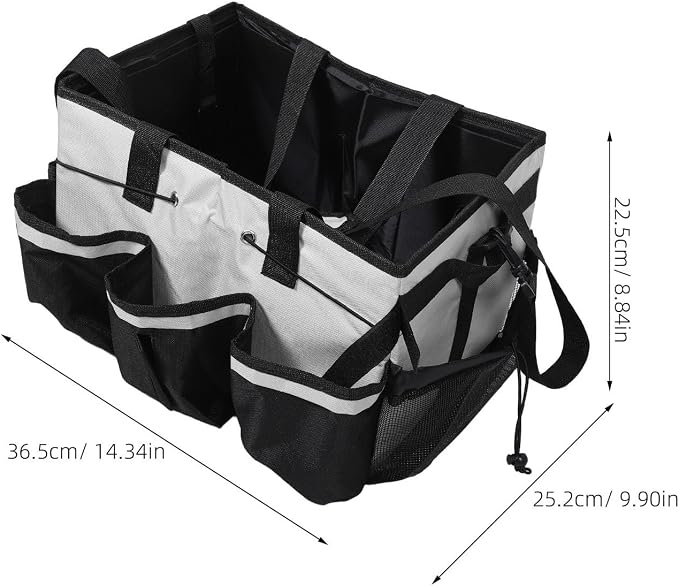 Portable Household Cleaning Tote Bag with Handle and Shoulder Strap, Oxford Cloth Material, Detachable Divider Organizer, Large Capacity and Water Resistant for Hotels and Homes