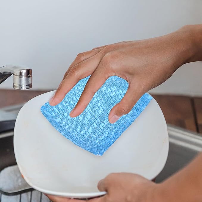 ULTECHNOVO 12pcs Scratch-Free Dish Scrubber Sponge for Kitchen Use with Flexible Nylon Material and Sturdy Sponge Construction, for Washing Dishes and Cleaning Hard Surfaces Efficiently