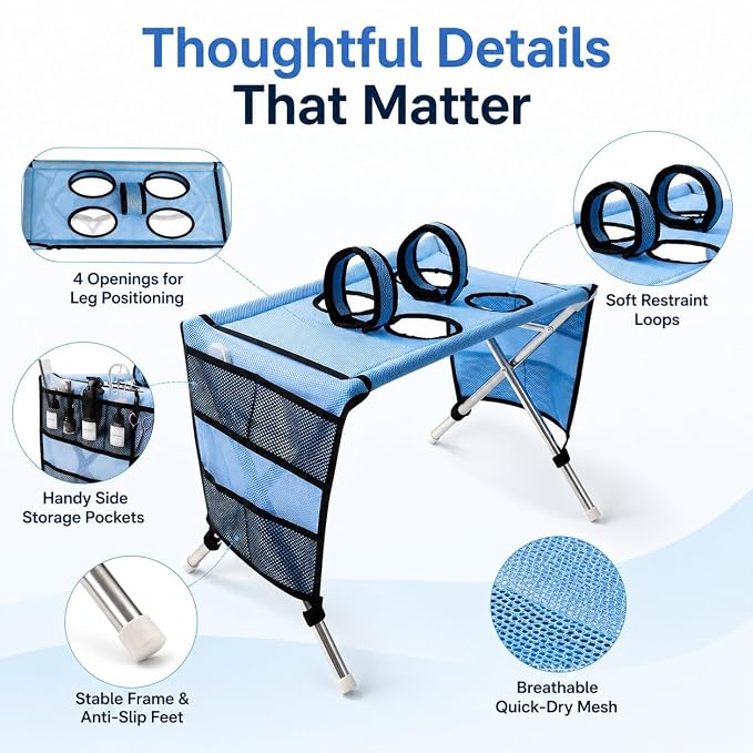Dog Bath Hammock with Foldable Pet Bathing Stand (Upgraded Version - Black) | For bathing, paw cleaning, nail trimming and grooming Small/Medium Dogs in showers, laundry rooms and home pet care areas