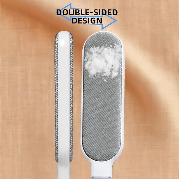 Household Lint Brush - Double-Sided Reusable Lint Brush for Clothes & Pet Hair Remover,Cleaning Sofa Carpets (Gray)