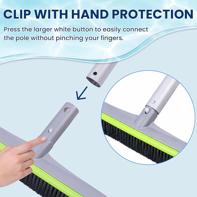 Sepetrel 17.5" Pool Brush Head for Cleaning Walls,Heavy Duty Inground/Above Ground Swimming Pool Scrub Brushes with Premium Strong Bristle & Reinforced Aluminium Back