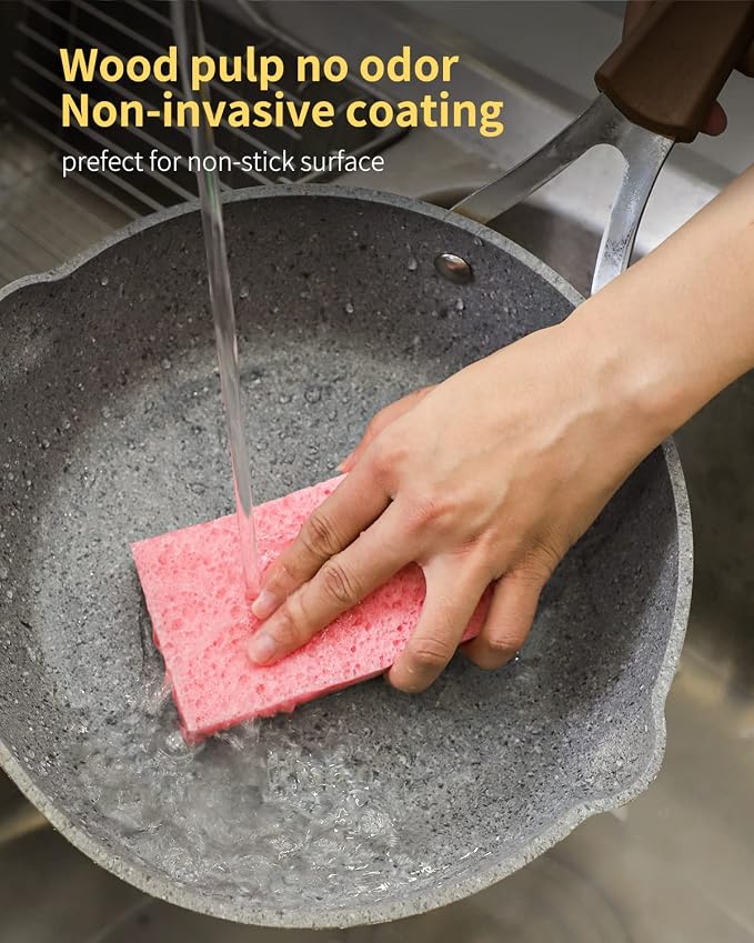 ARCLIBER 12 Pack Cellulose Scrub Sponges Non-Scratch Heavy Duty Kitchen | Cellulose, Pop-Up, Eco-Friendly, Heavy Duty, Non-Scratch, Kitchen, Bathroom, Multipurpose, Odor Resistant