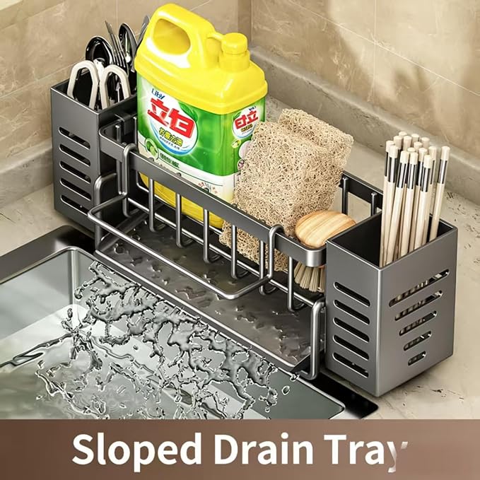 sponge holder for kitchen sink，sink organizer，pot brush storage box, suitable for kitchen countertops, bathrooms, kitchen decorations and accessories