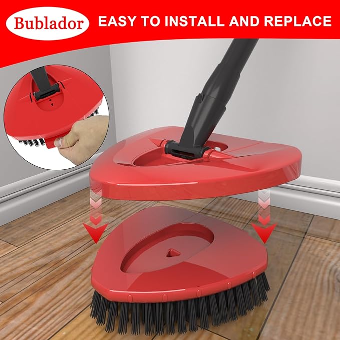 Scrubber Brush Mop Replacement Head for O Cedar EasyWring 1 Tank | Dual-Bristle Power Brush,Spin Mop Cleaning Attachment for Bathroom, Kitchen,Pool,and Various Hard Floors,easy to replace