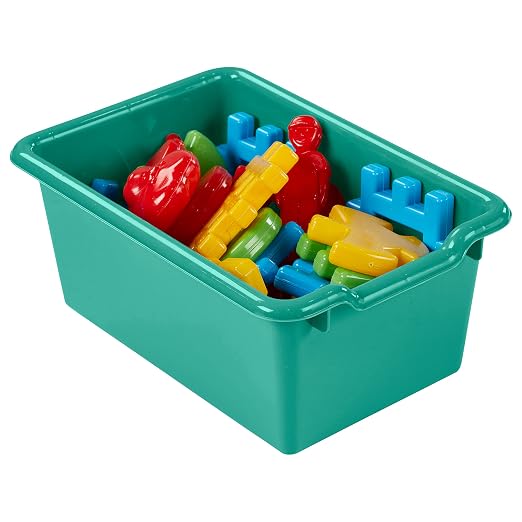 ECR4Kids Scoop Front Storage Bin, Multipurpose Organization, Contemporary, 5-Piece | Durable plastic, GREENGUARD Gold Certified, 1.2 gallon capacity, lightweight & nestable, built-in handle, classroom/home use