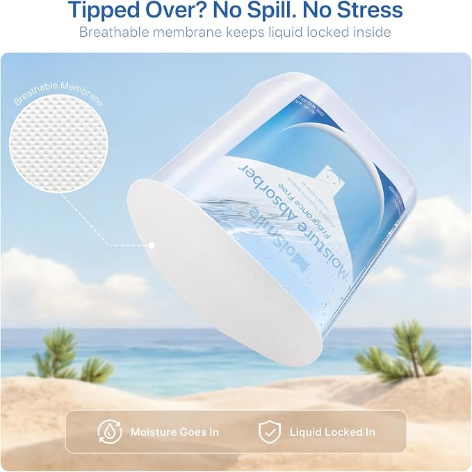 Large Moisture Absorber Buckets, 14 oz Each, Fragrance Free, 3 Pack | 14 oz Net Fill Per Bucket; Visible Water Collection; Up to 90 Days; No Added Fragrance for Bathrooms and Closets