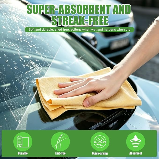 4PCS Microfiber Cleaning Cloth - Premium Microfiber Towels & Chamois Cloth