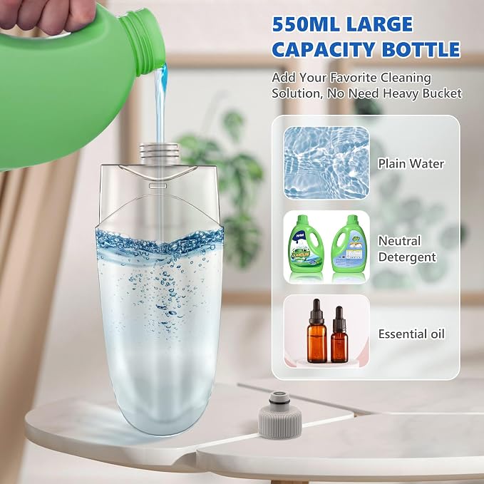 BPAWA Spray Mops for Floor Cleaning: Wet Microfiber Mop for Hardwood Tile | 4 Washable Pads fit for Swiffer PowerMop, 1 Refillable Bottle, Wet Dry Use for Home Kitchen Wood Laminate Vinyl Marble Floors