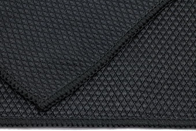 [Diamond Glass] Microfiber Window and Chrome Microfiber Towel (16"x16") Black - 10 Pack | Streak-Free, Lint-Free Glass Cleaning