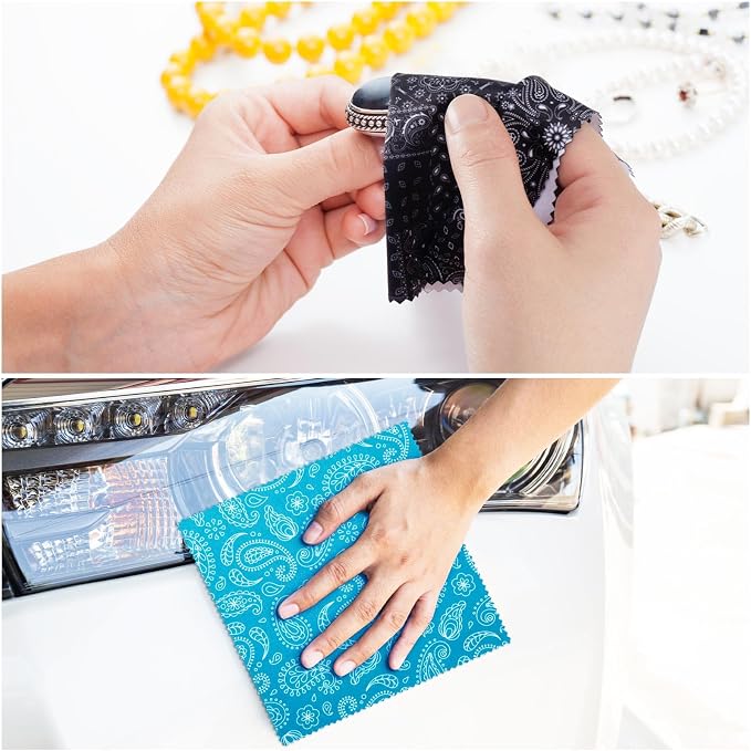Copkim 24 Pcs 6 x 6 Inch Glasses Cleaning Cloth,Mandala | Elegant Flowers Design, Mandala Multicolor Microfiber Lens Wipe, Reusable Eyeglasses Wipe, Camera Len Cell Phone Screens