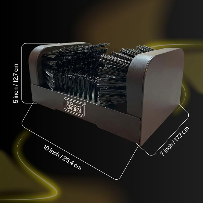 Heavy Duty Boot Cleaner Scrubber, for Mounted or Portable Use, Plastic | Mr. Boot Cleaner Boot/Shoe Scraper, Use Indoors or Outdoors, Suitable for Home or Commercial Sites, Includes Hardware