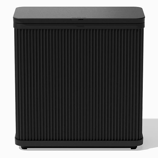 Veradek Tambour Waste Bin - Outdoor Trash Can with Dual Bag System | Durable Plastic Waste Bin With Optional Dual Bag System. Holds Up to 30 Gallons for Patio, Pool, BBQs & Parties