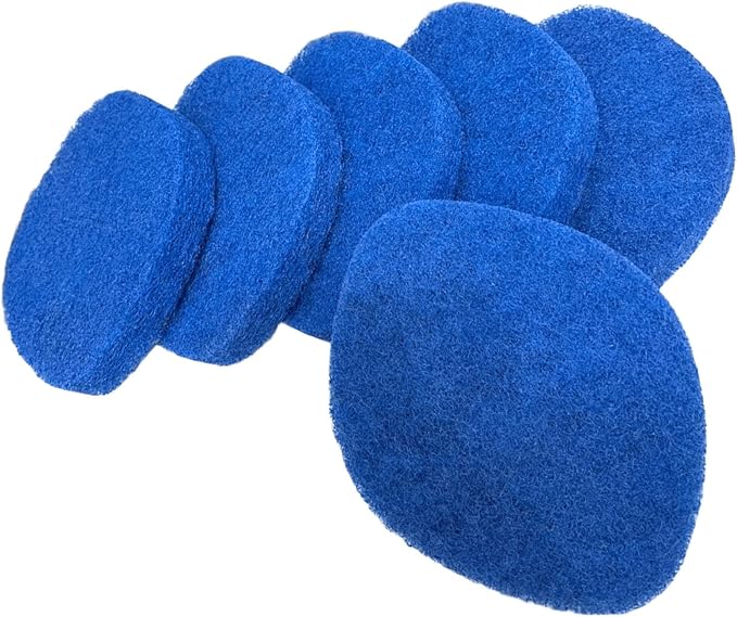 6 Pack – Non-Scratch Replacement Pads for Tub & Tile Scrubber,Durable Blue Brush Heads,Shower Scrubber Refill Pads Compatible – for Bathroom & Toilet Wall Floor Cleaning（Blue）