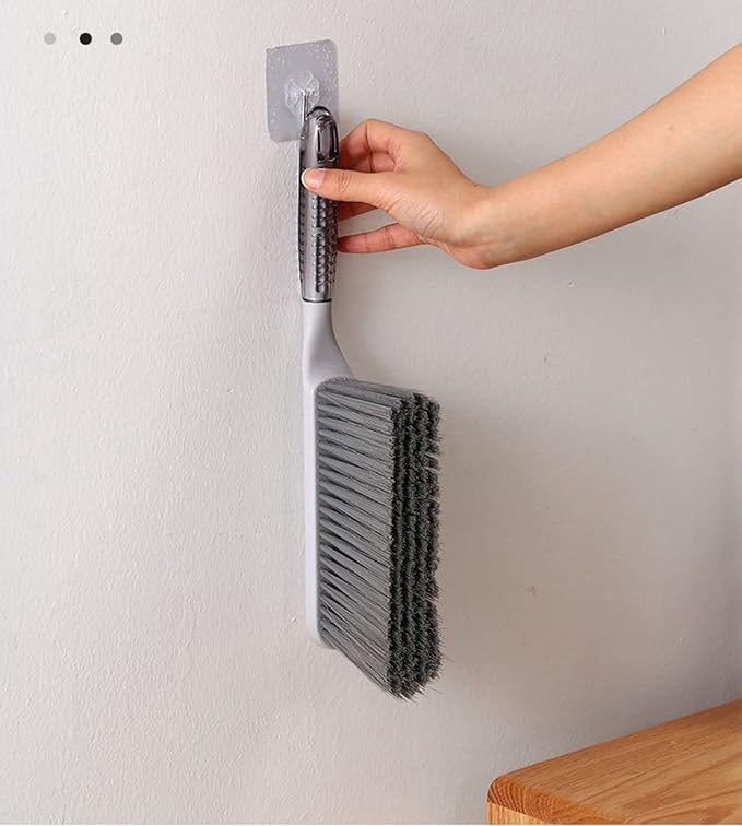 Dusting Brush, 13" Short Thick Firm Plastic Bristles Broom | Medium Handheld Dust Besom, Cleaning Heavier Litter, Workbench, Machine, Camping, Cloakroom, Gardening, Sofa